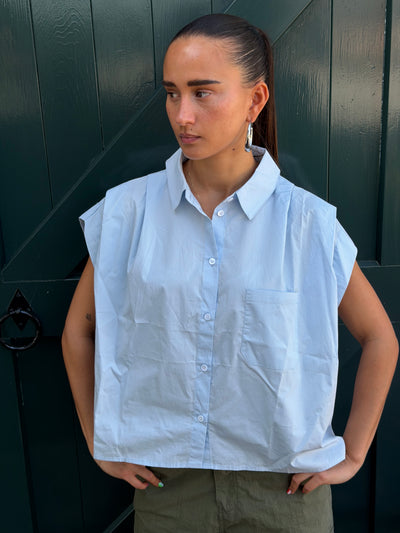Preppy light blue blouse