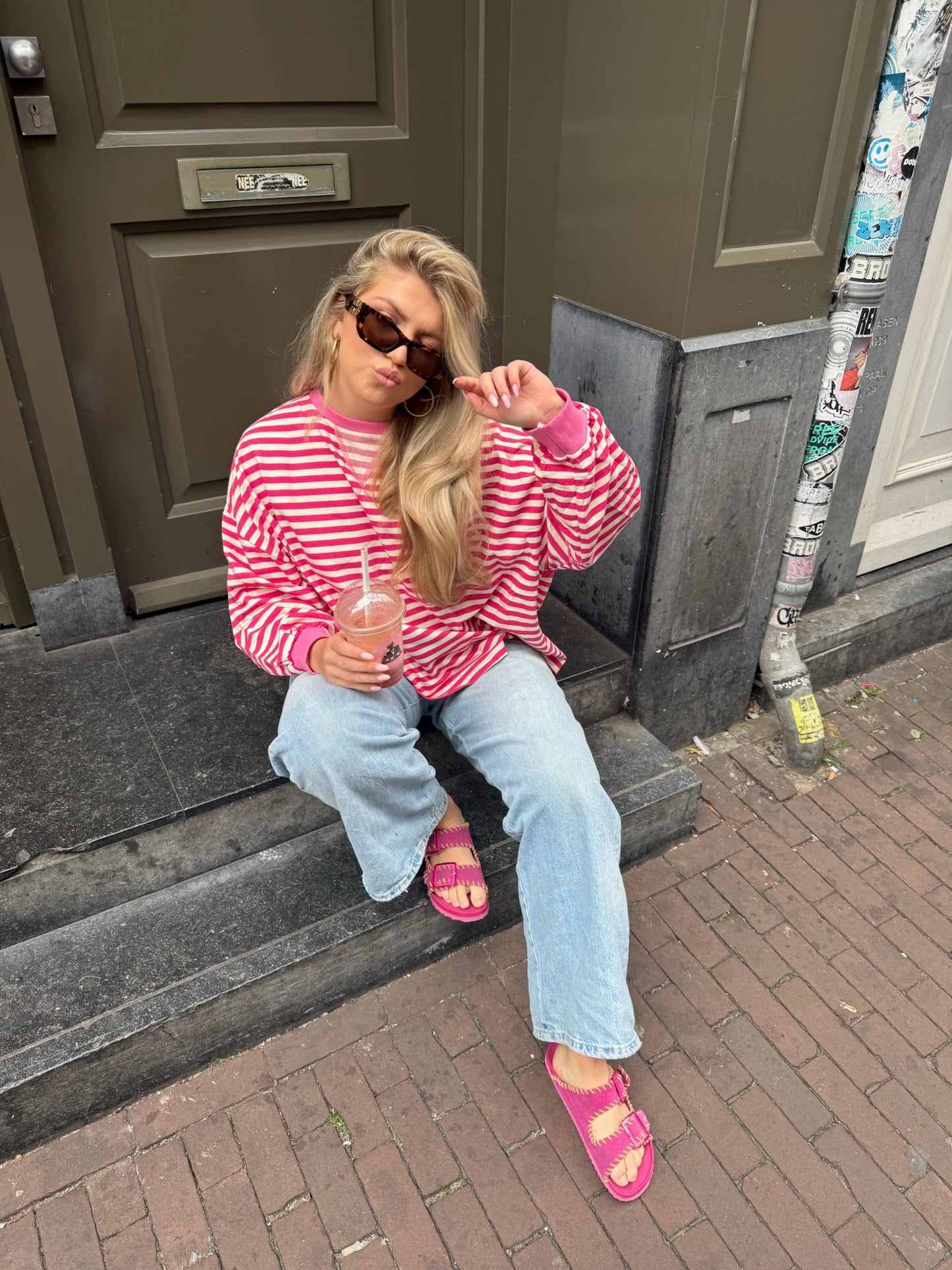 Novi striped sweater pink - pre order