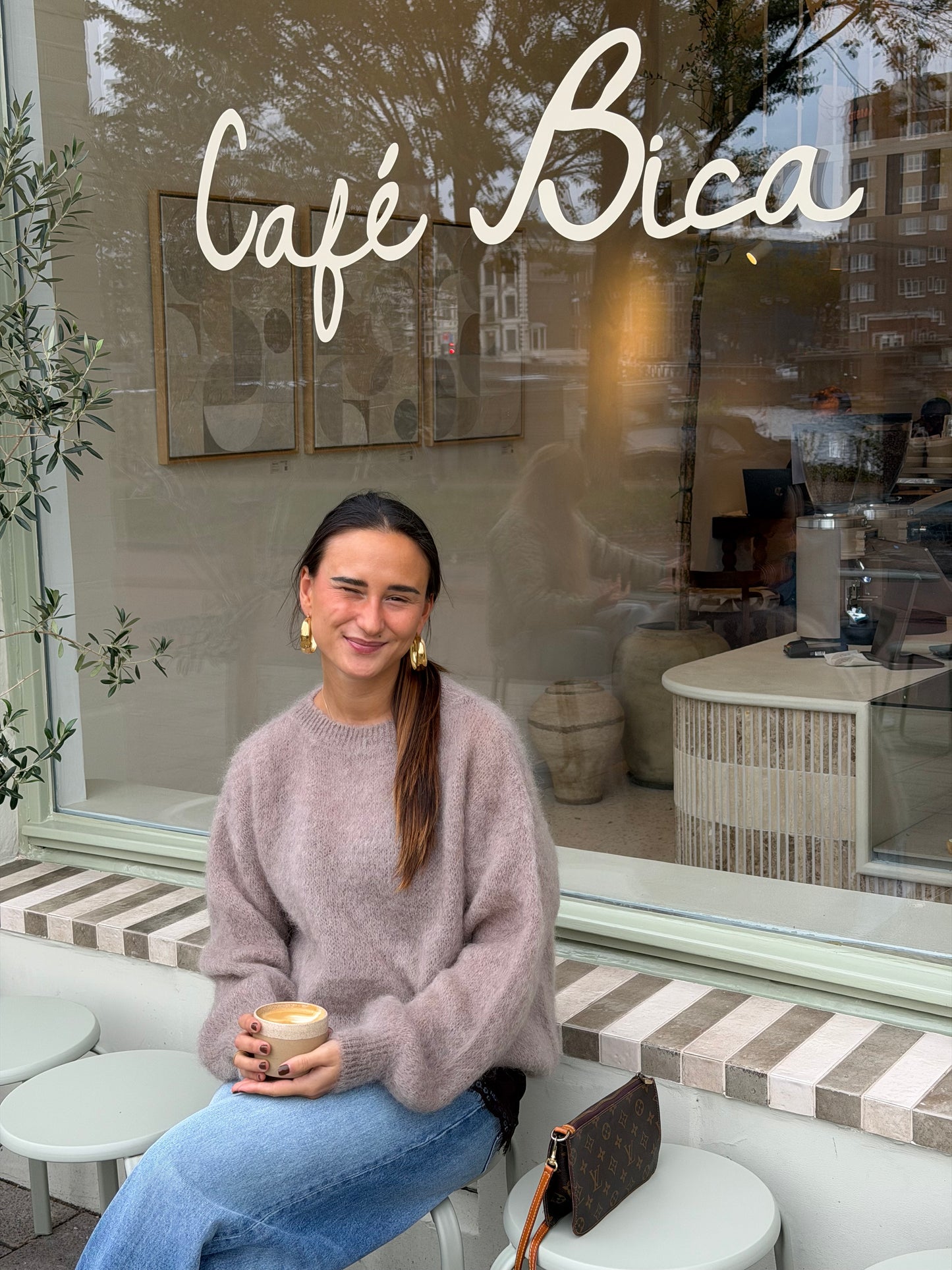 Lina mohair knit taupe