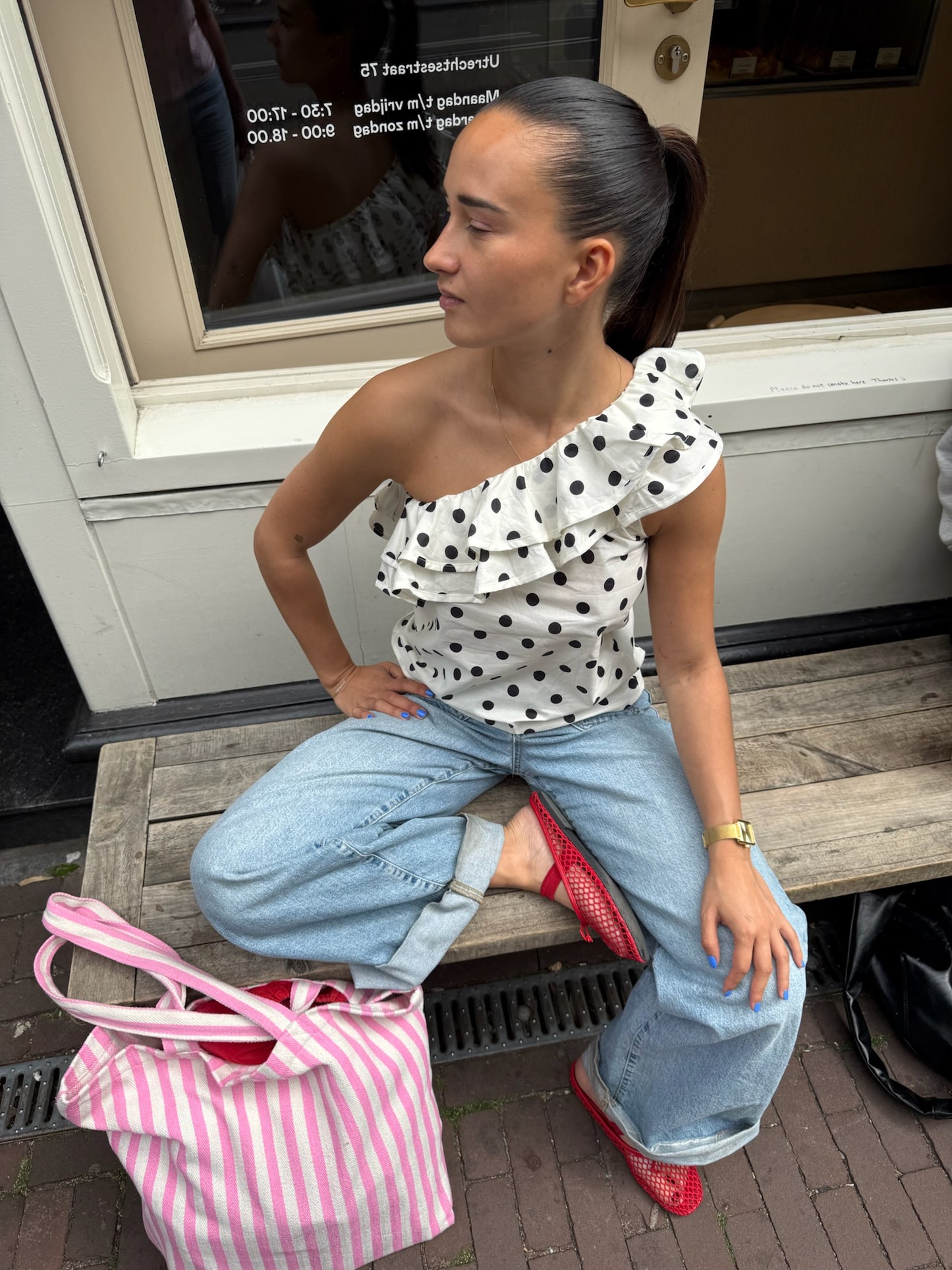 Suus dots top wit