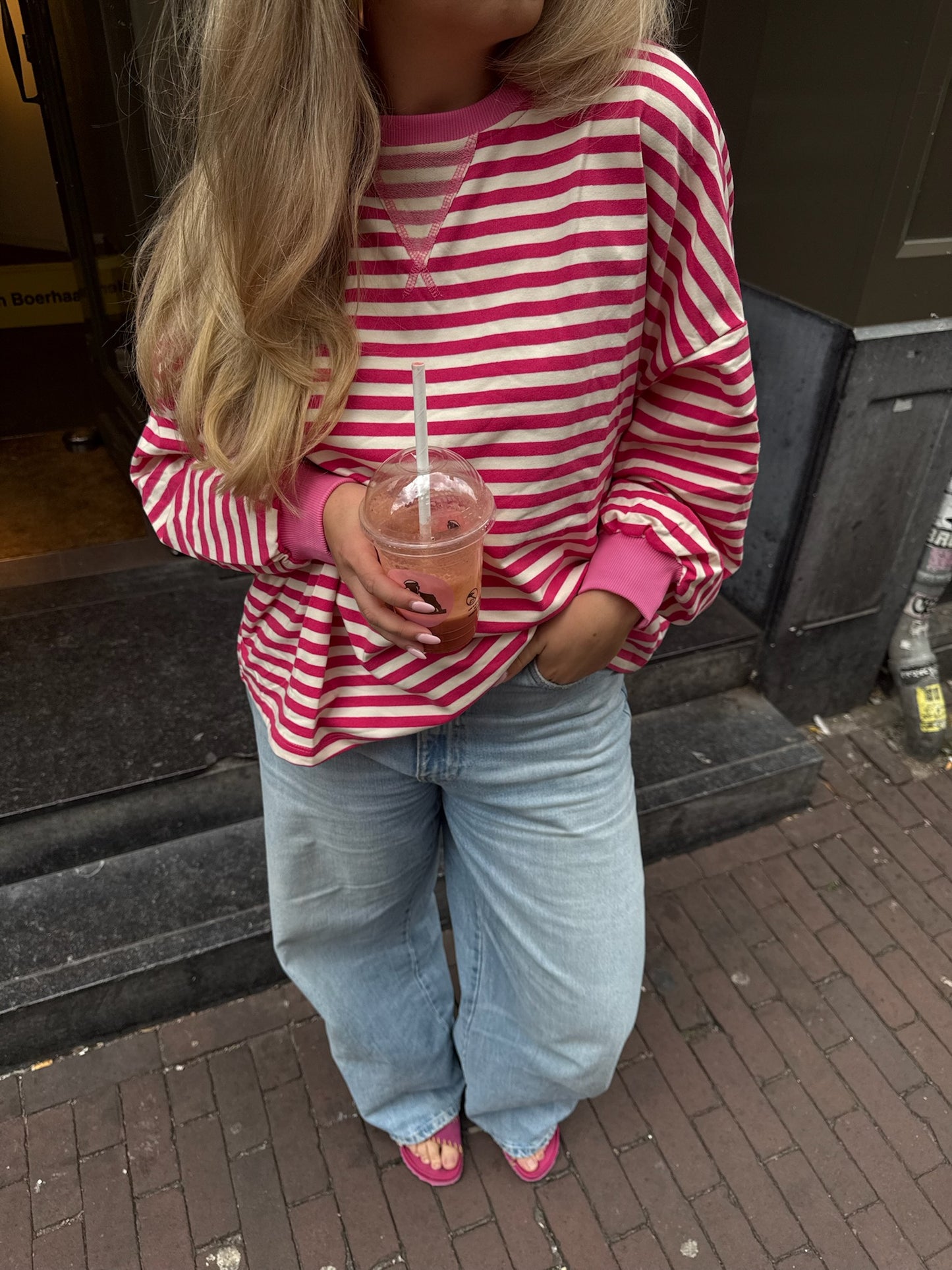 Novi striped sweater pink - pre order