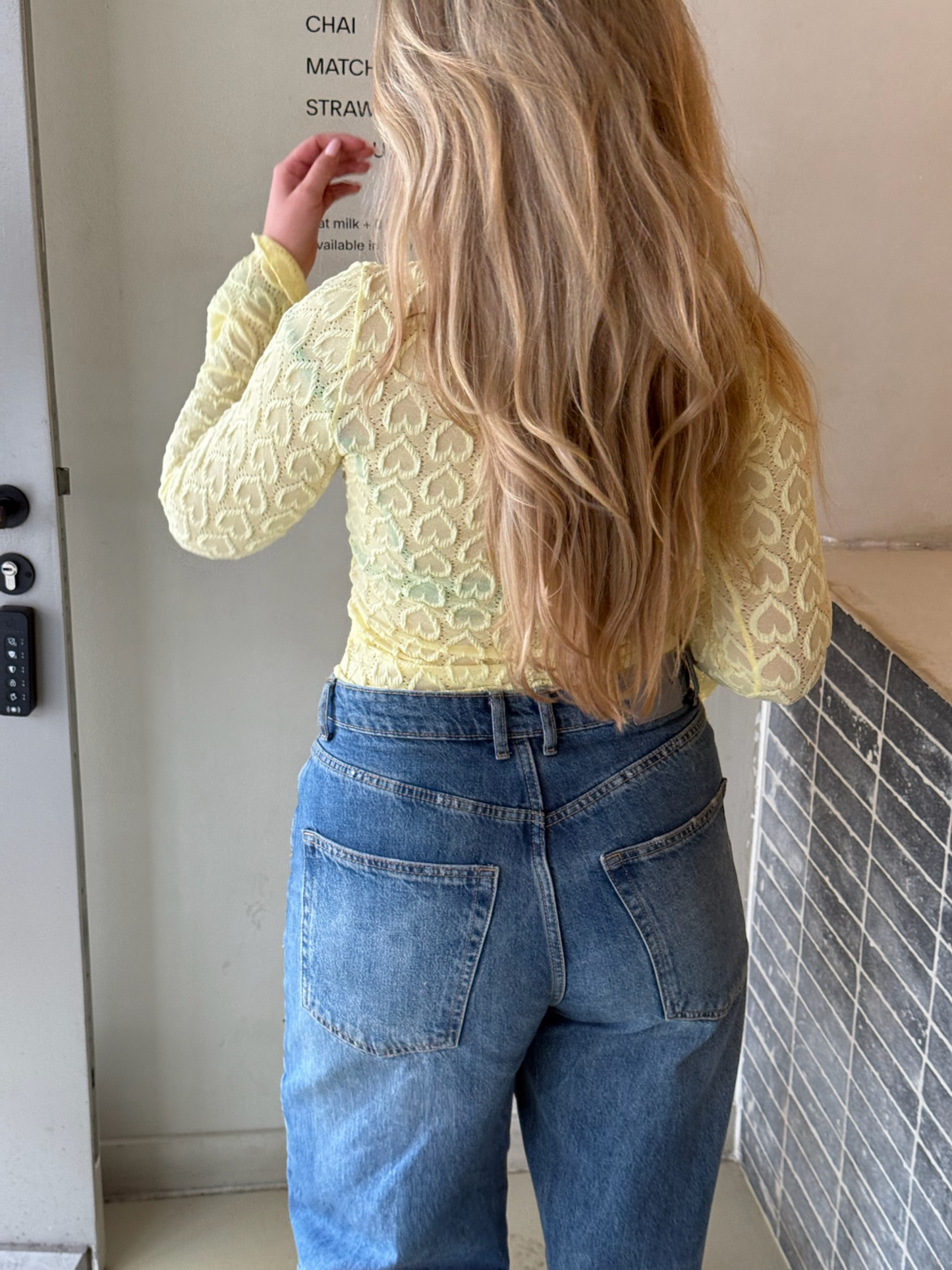 Lovely's hartjes top butter yellow