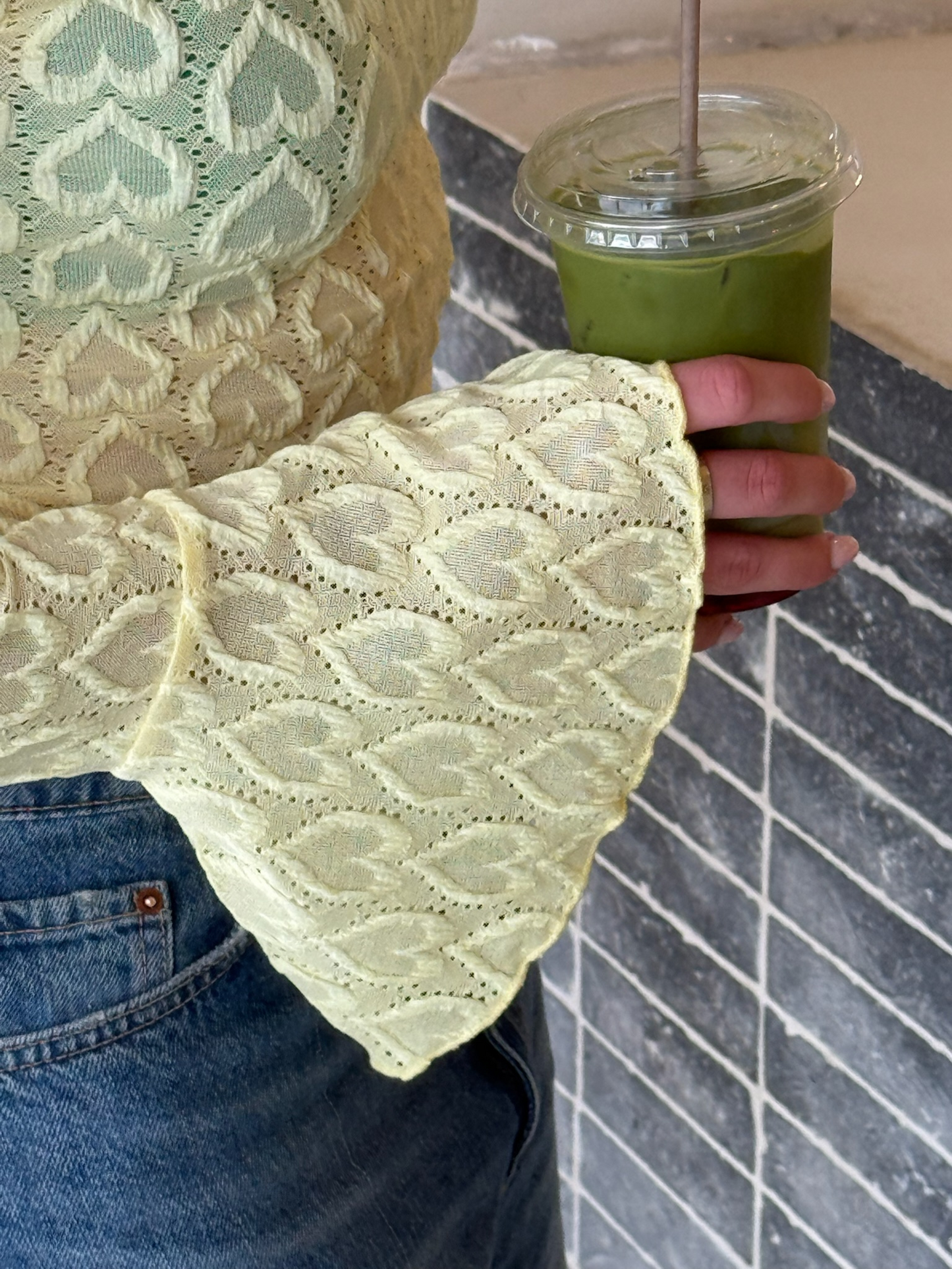 Lovely's hartjes top butter yellow
