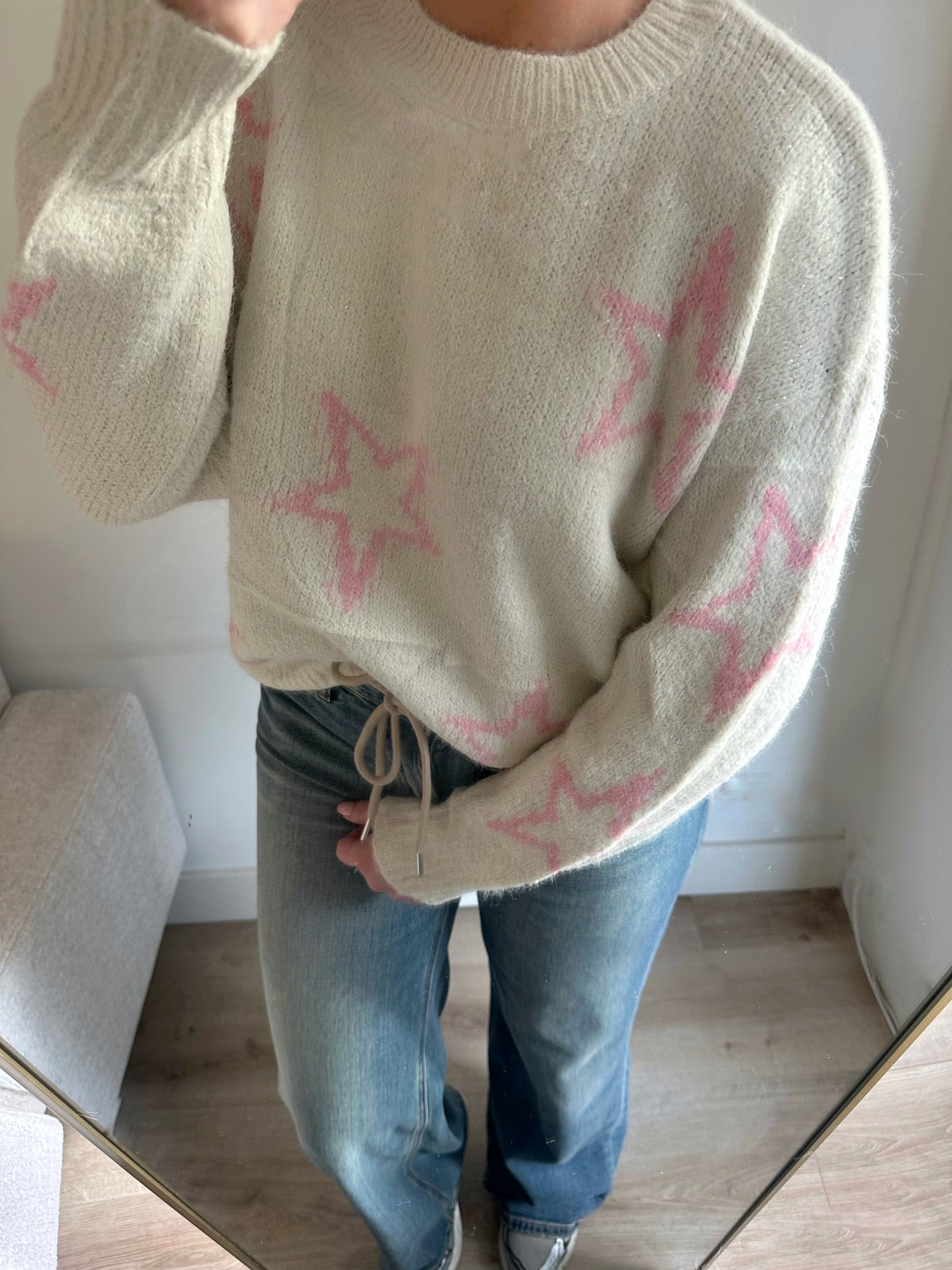 Lovely’s stargirl knit beige pink