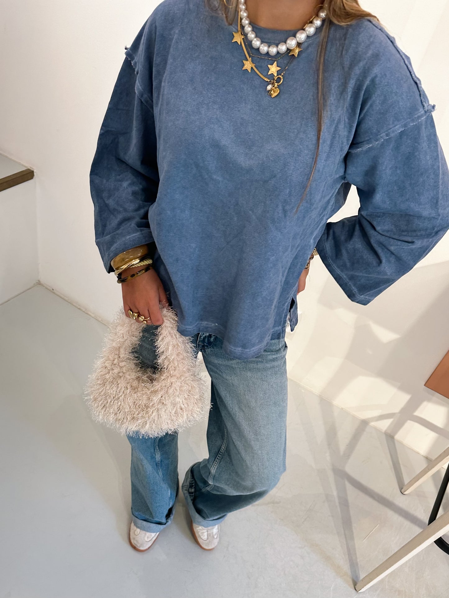 Olivia sweater jeansblauw