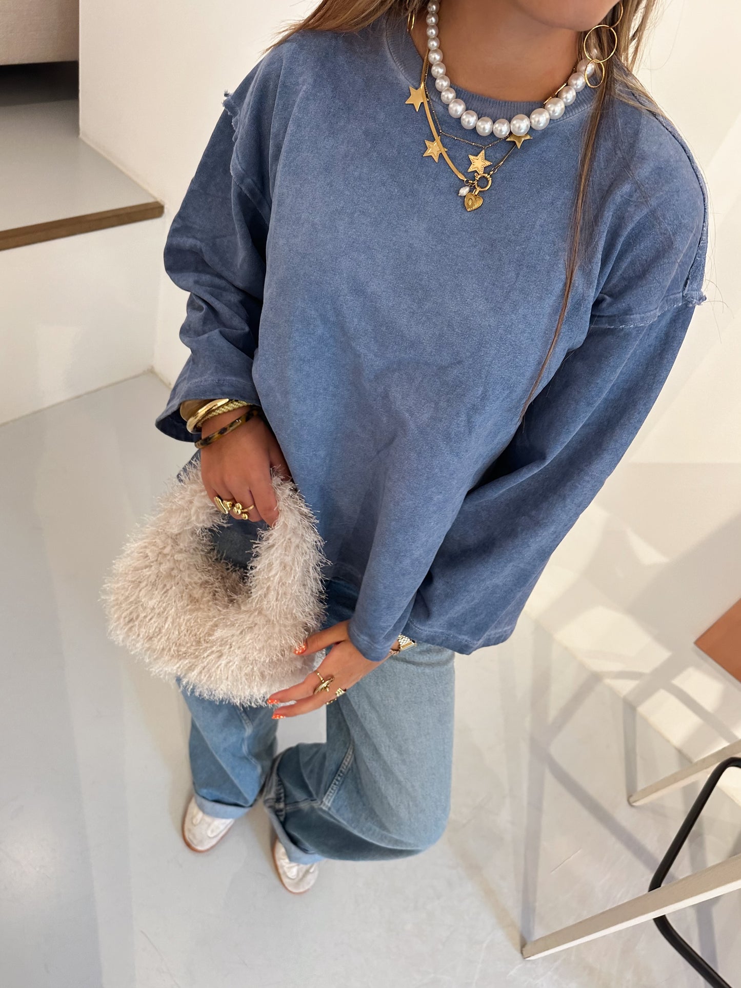 Olivia sweater jeansblauw