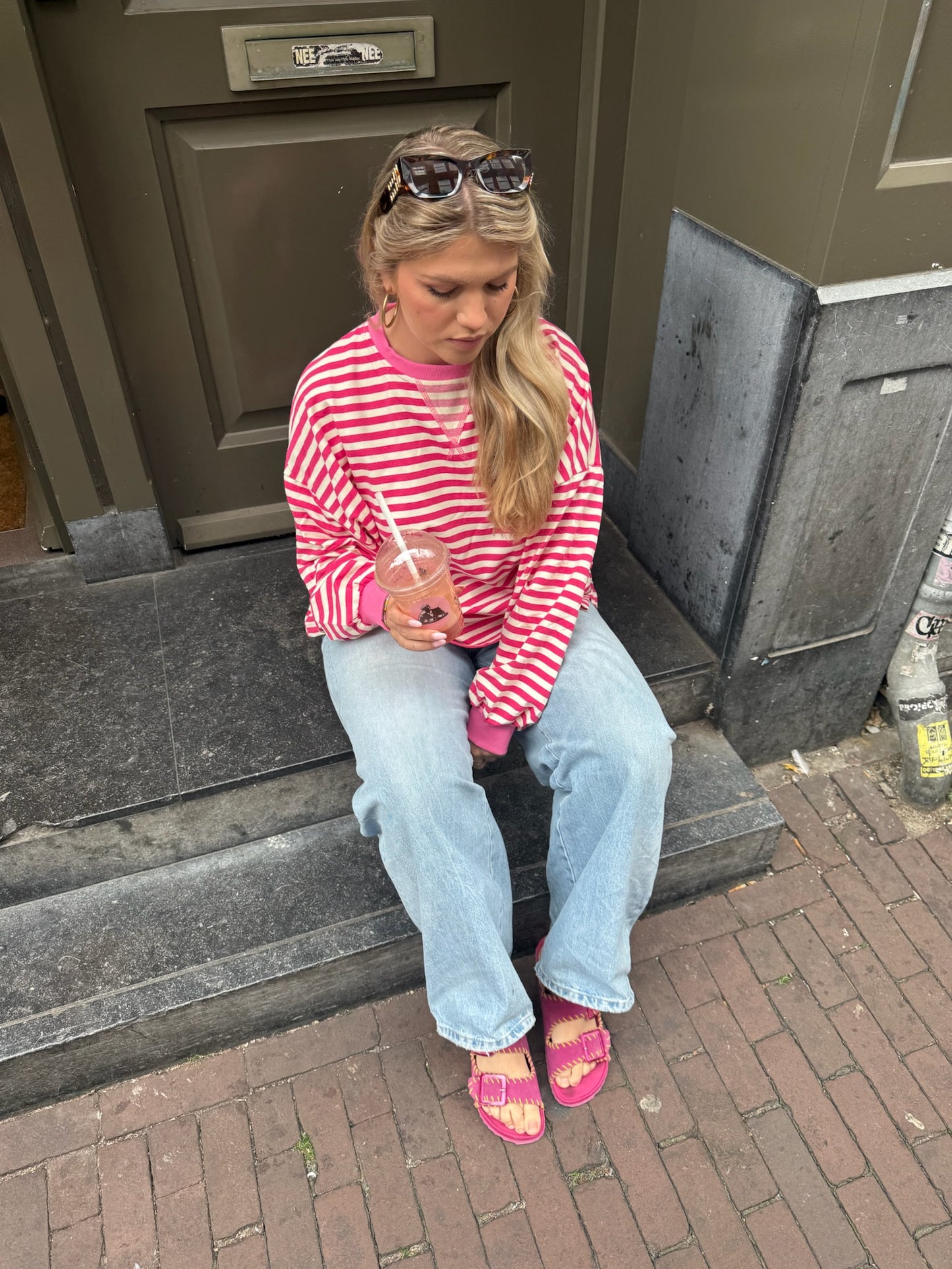Novi striped sweater pink - pre order