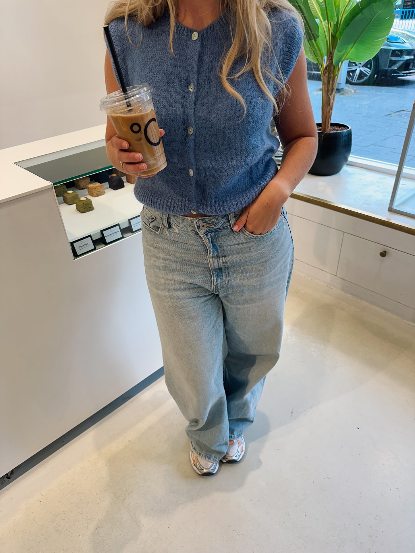 Sophia gilet jeansblauw