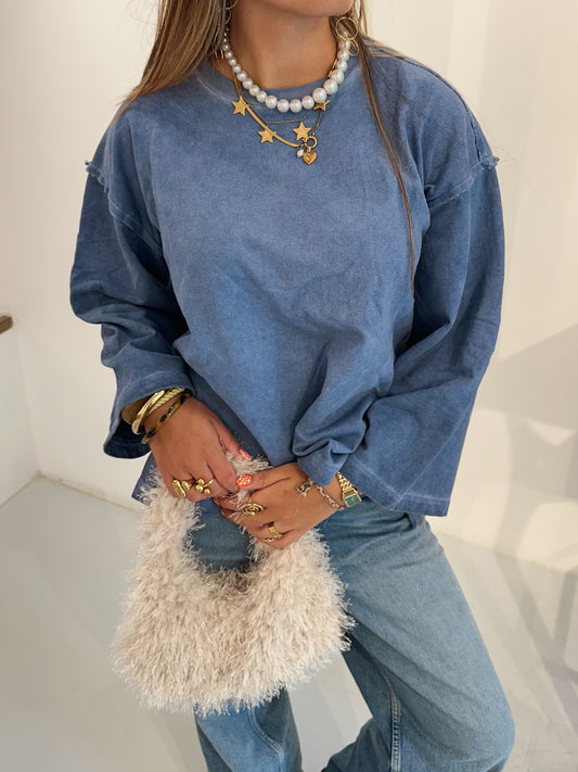 Olivia sweater jeansblauw