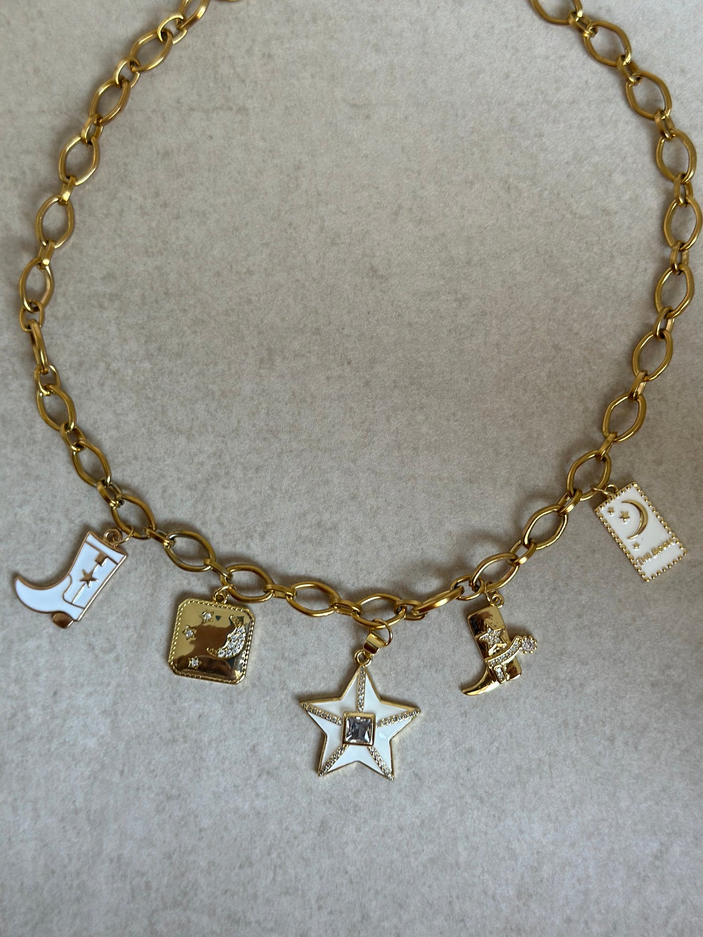 White cowgirl necklace
