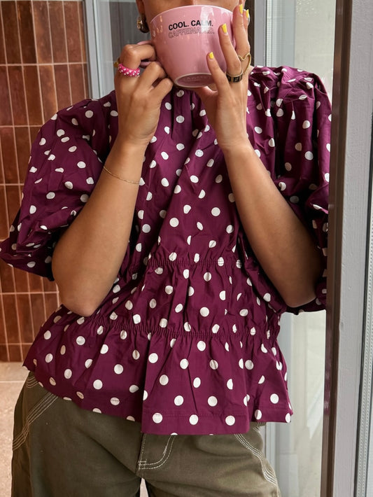 June top polkadot magenta