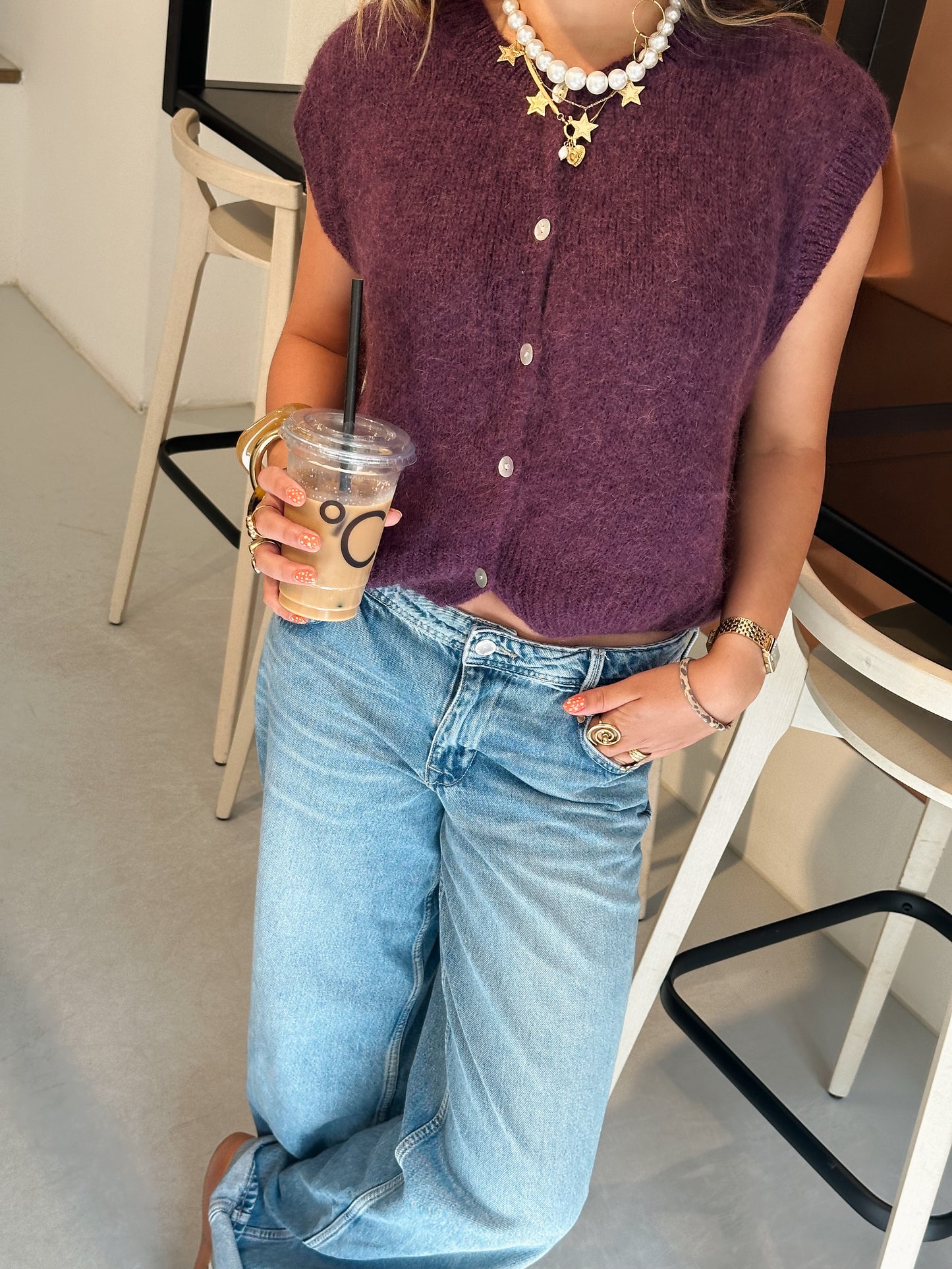 Sophia gilet plum