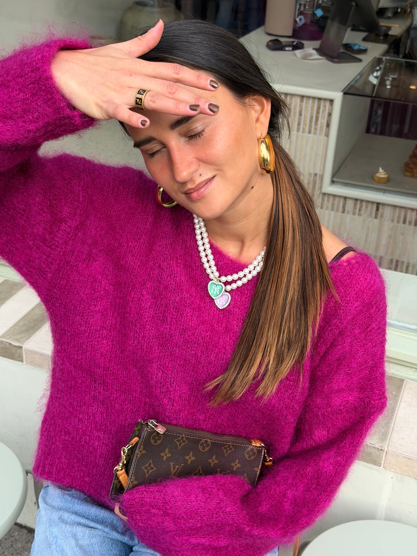 Liv mohair knit magenta