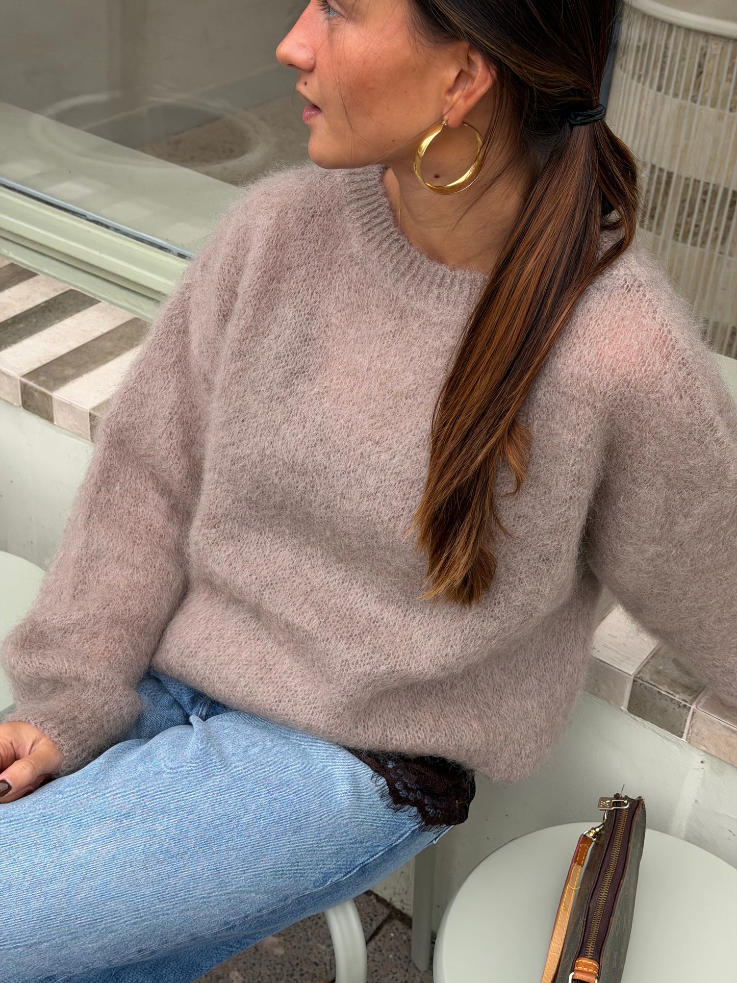 Lina mohair knit taupe