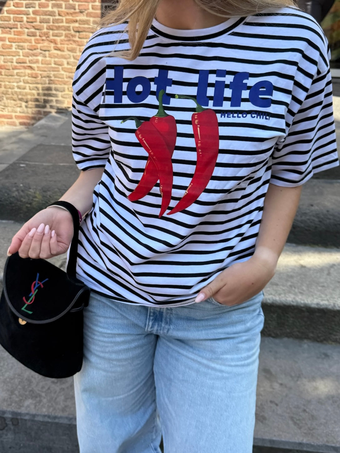 Blair t-shirt zwart/wit