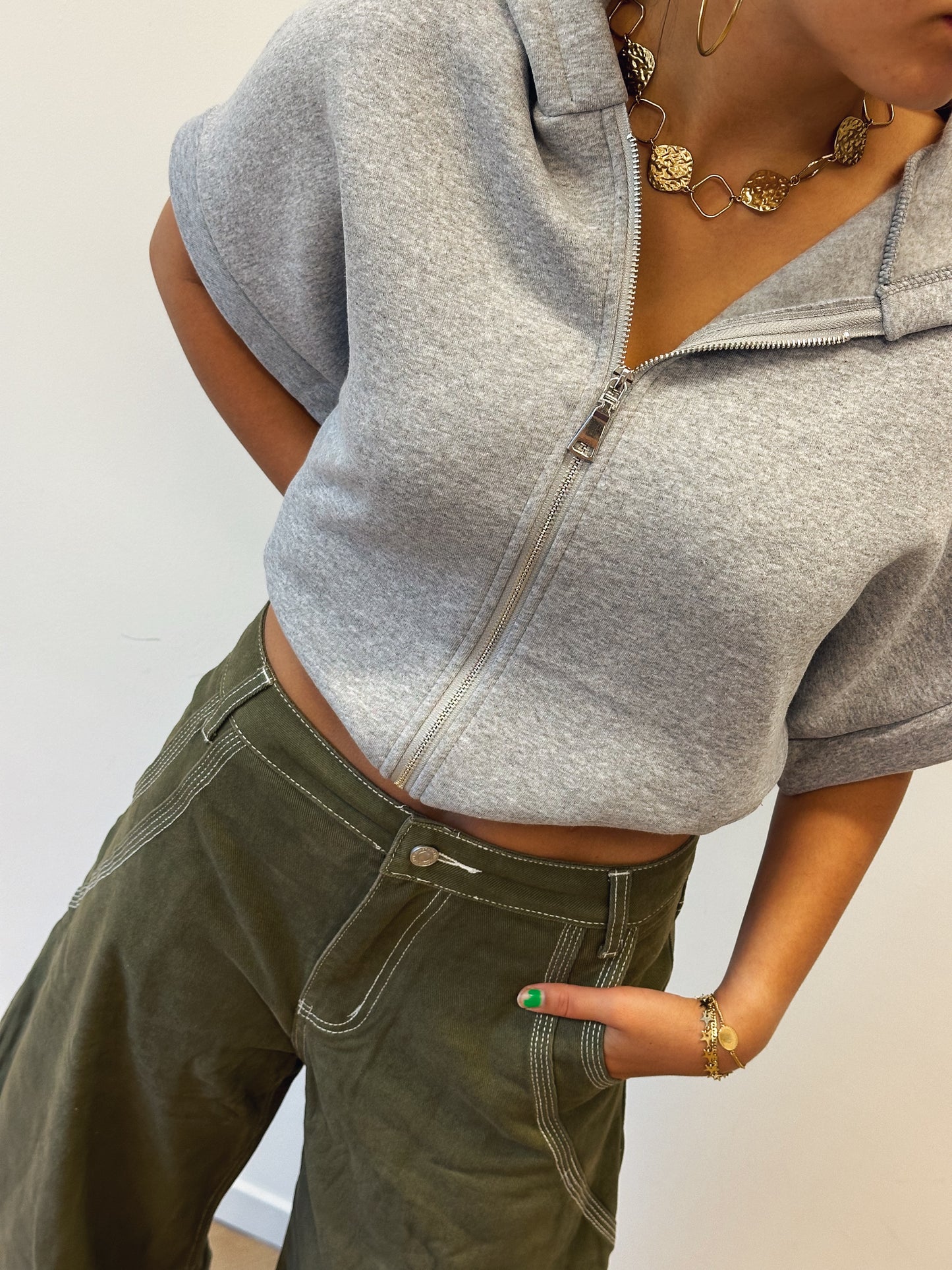 The balloon jeans army green