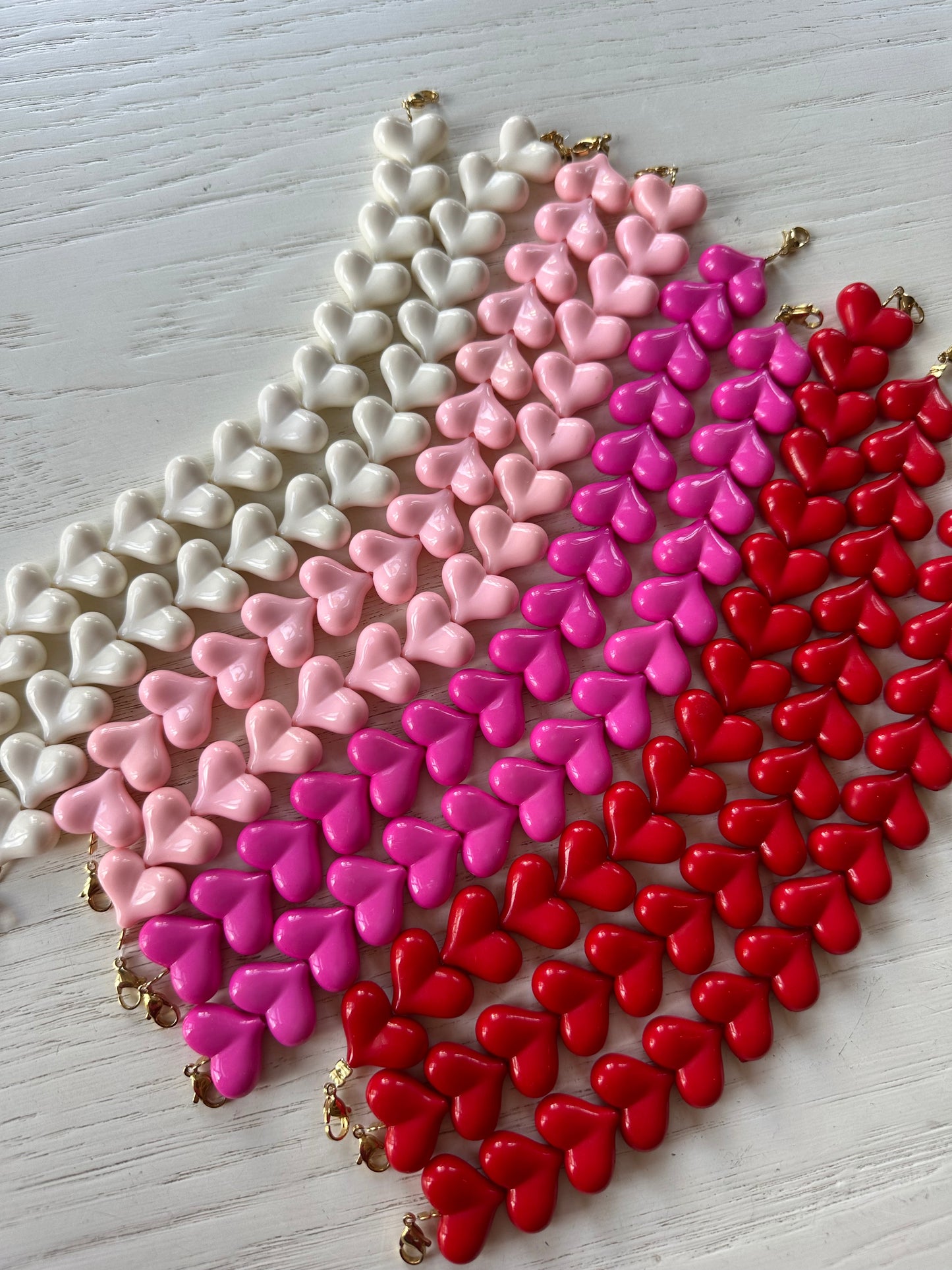 Telefoonkoord lovely hearts lichtroze