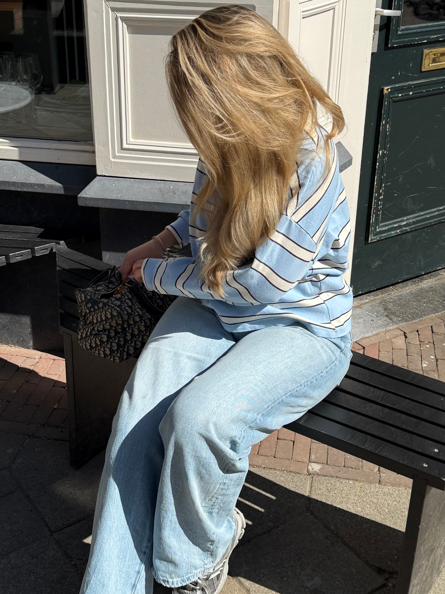 Poloshirt longsleeve blauw