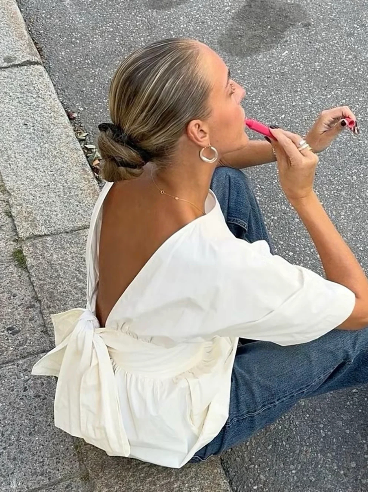 Sophia strik blouse wit – Lovely Studios