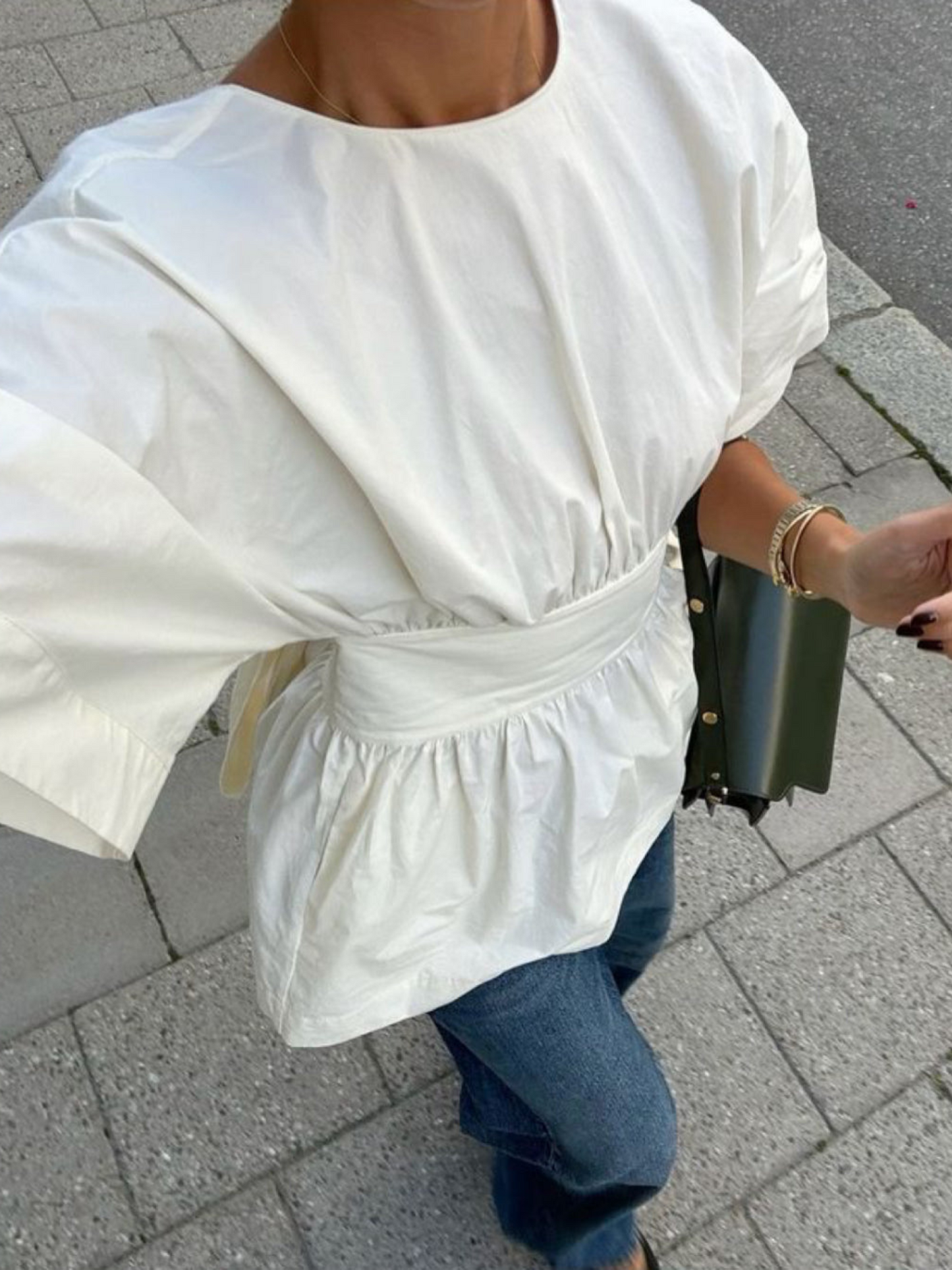 Sophia strik blouse wit