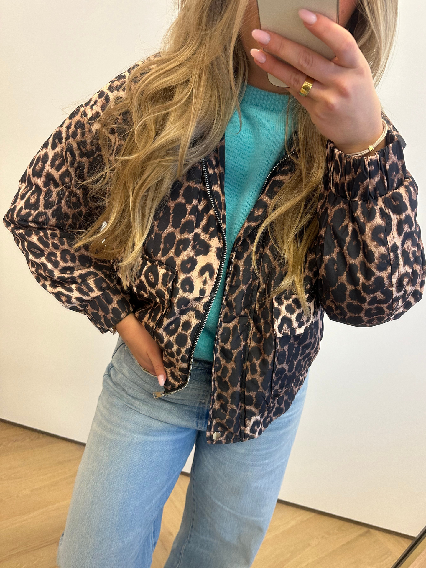 Lovely's leopard bomber (dunne jas)