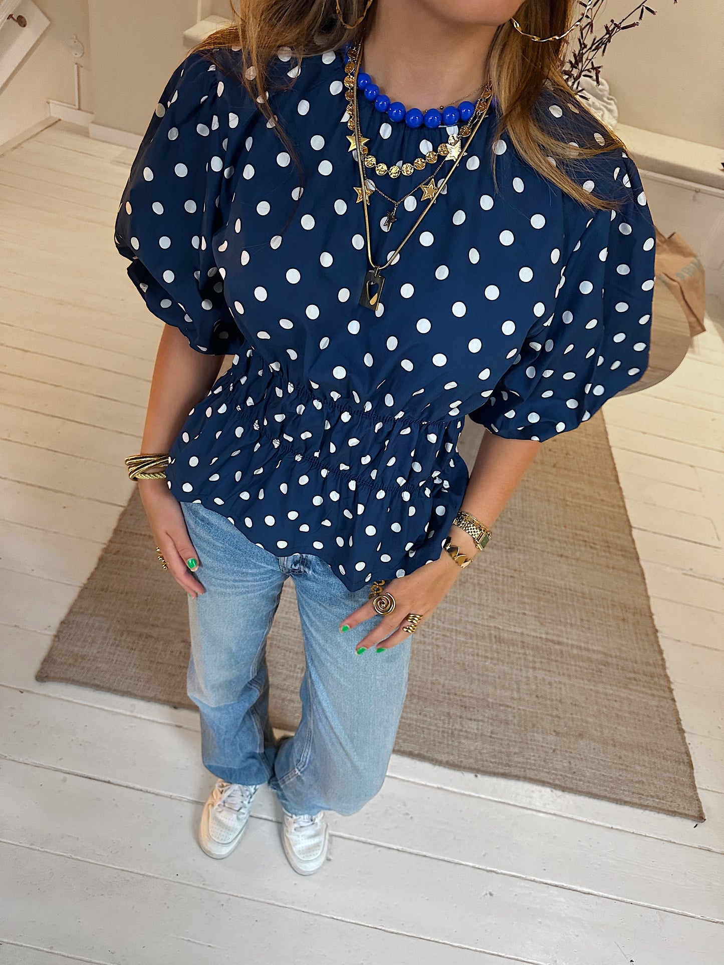 June top polkadot blue