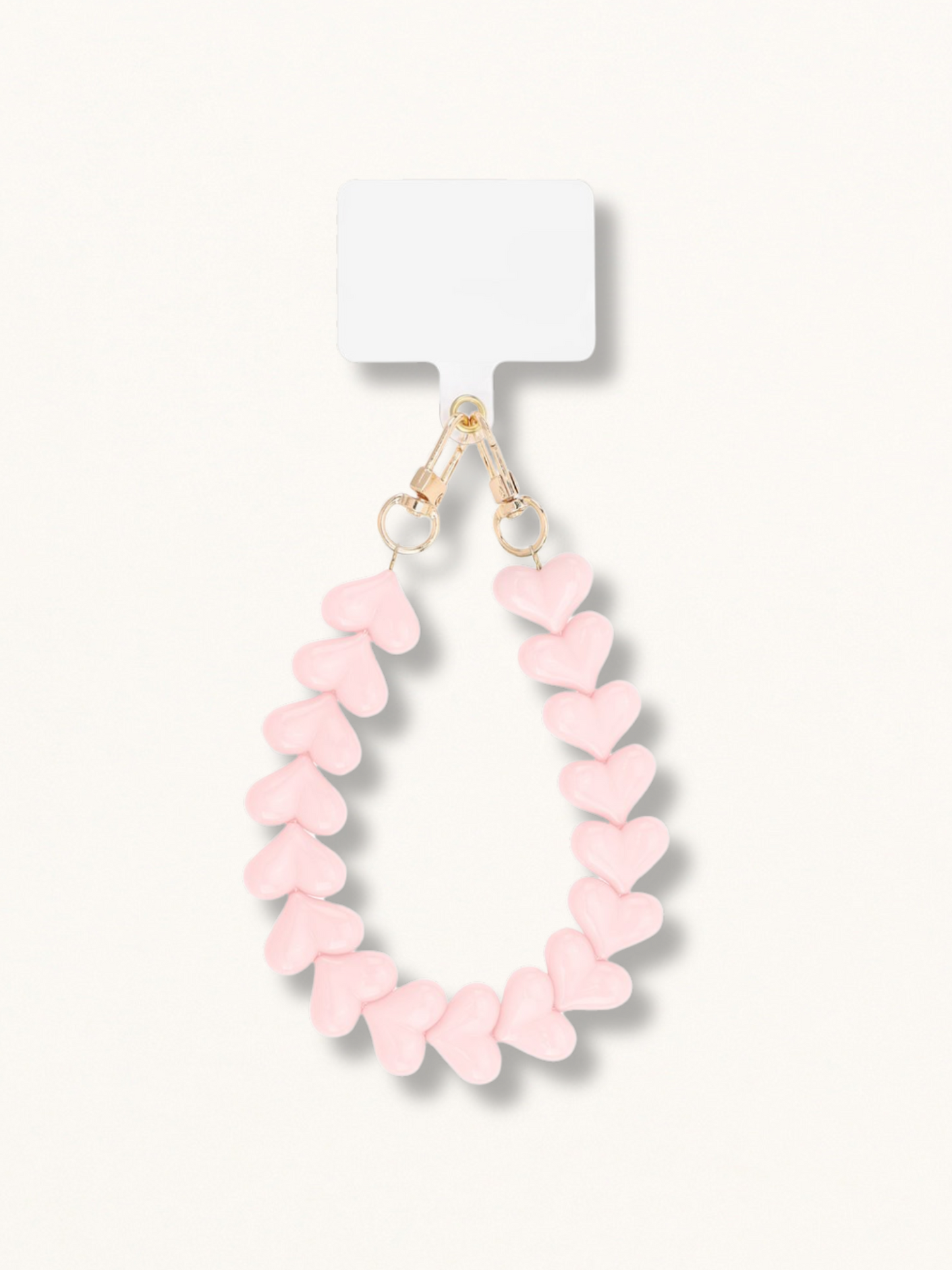 Telefoonkoord lovely hearts lichtroze