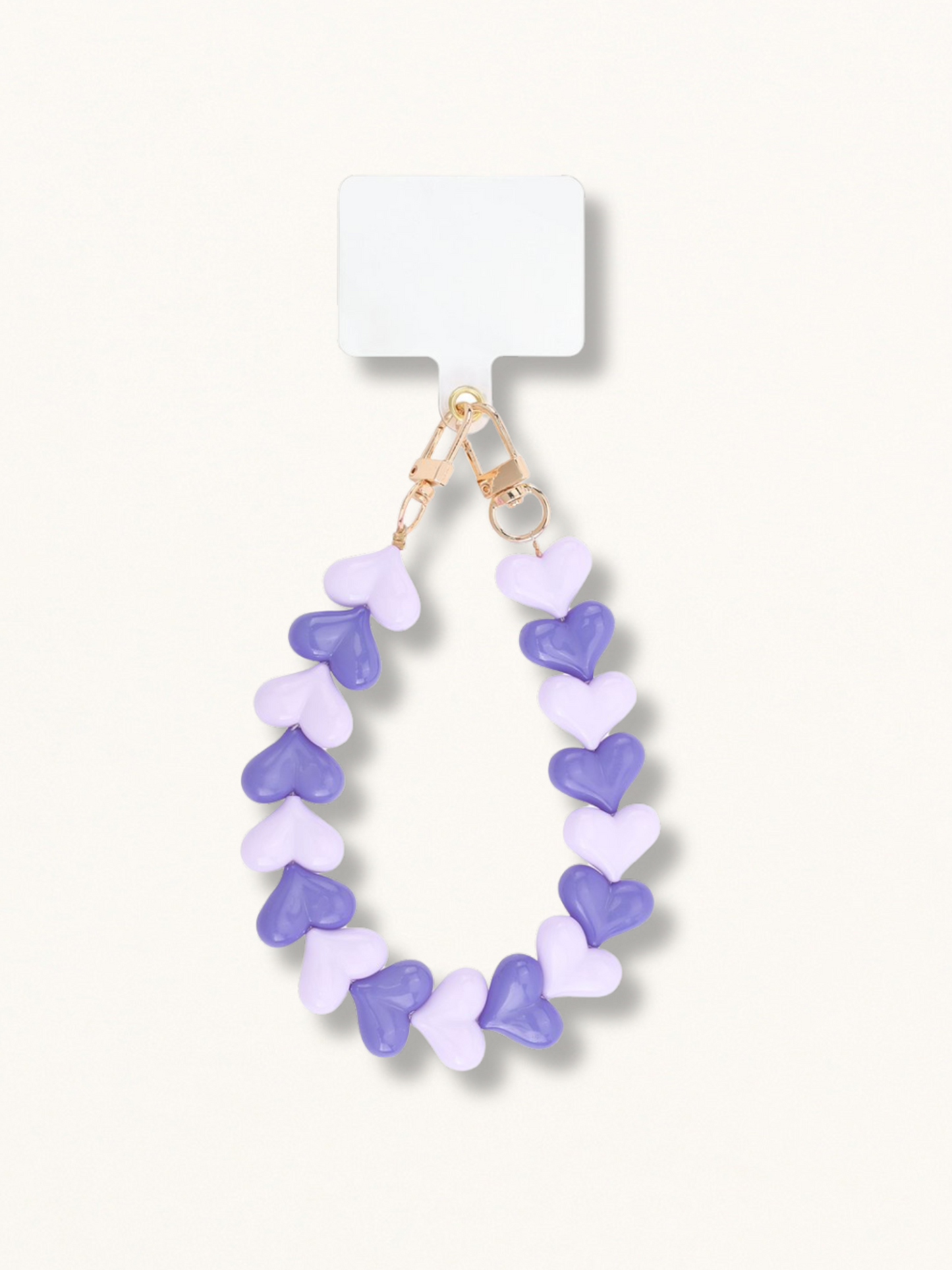 Telefoonkoord lovely hearts paars/lila