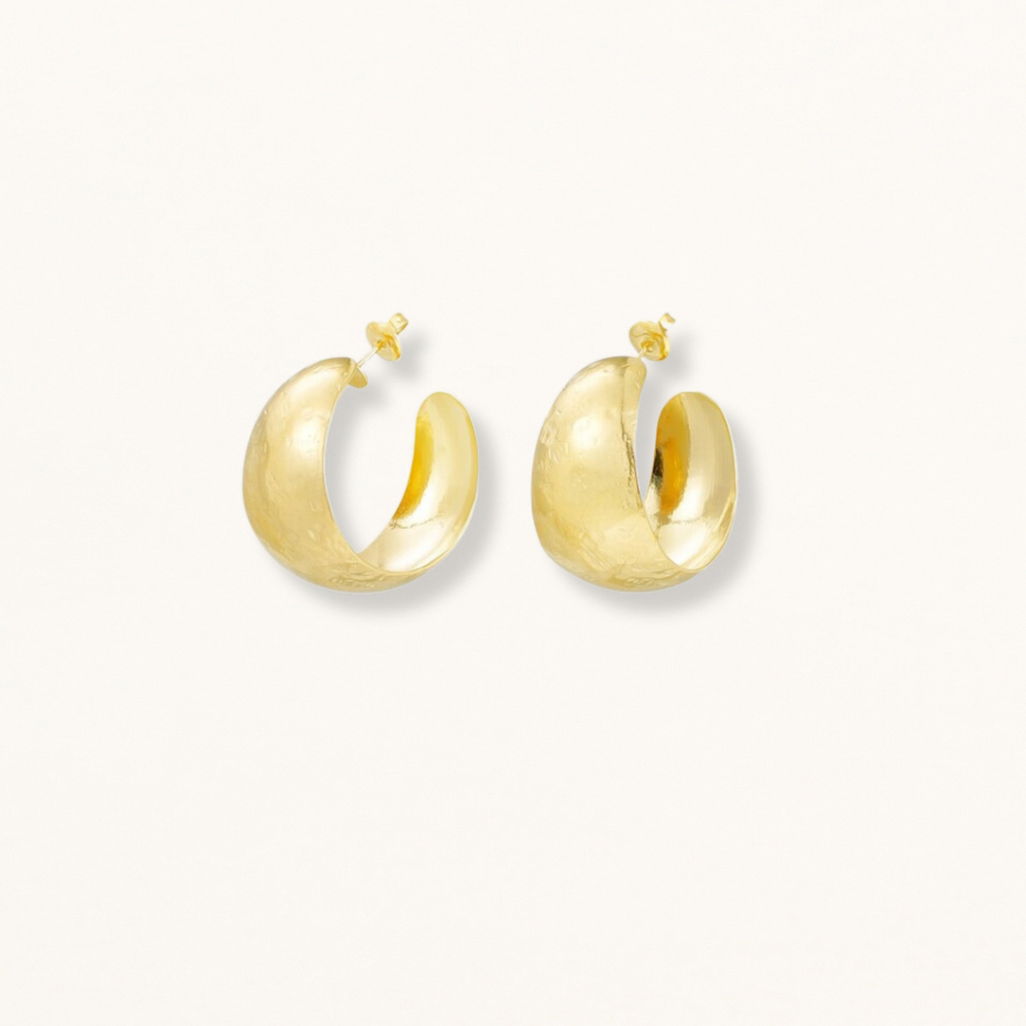 Oorbellen chunky brushed hoops