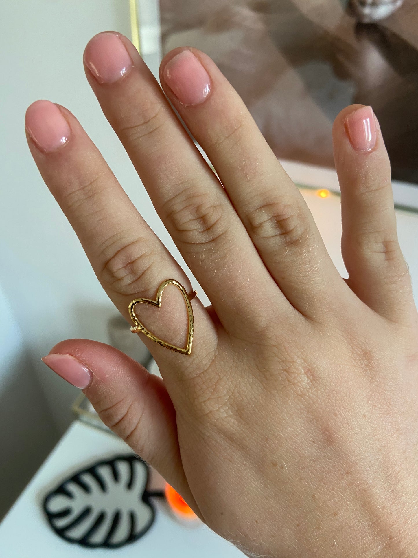 Hart ring one size goud