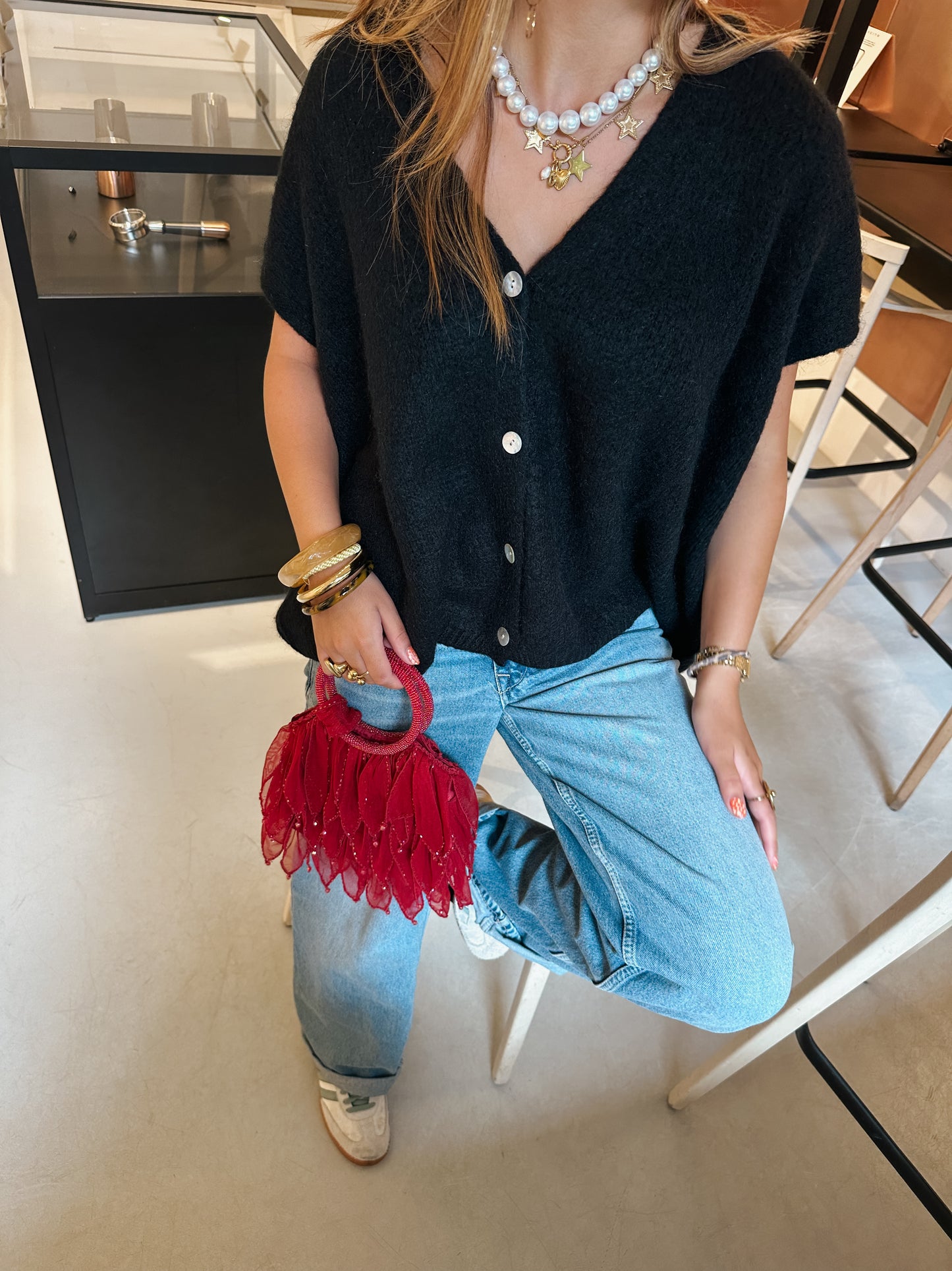 Stella oversized gilet black