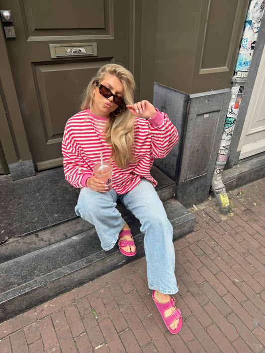 Novi striped sweater pink