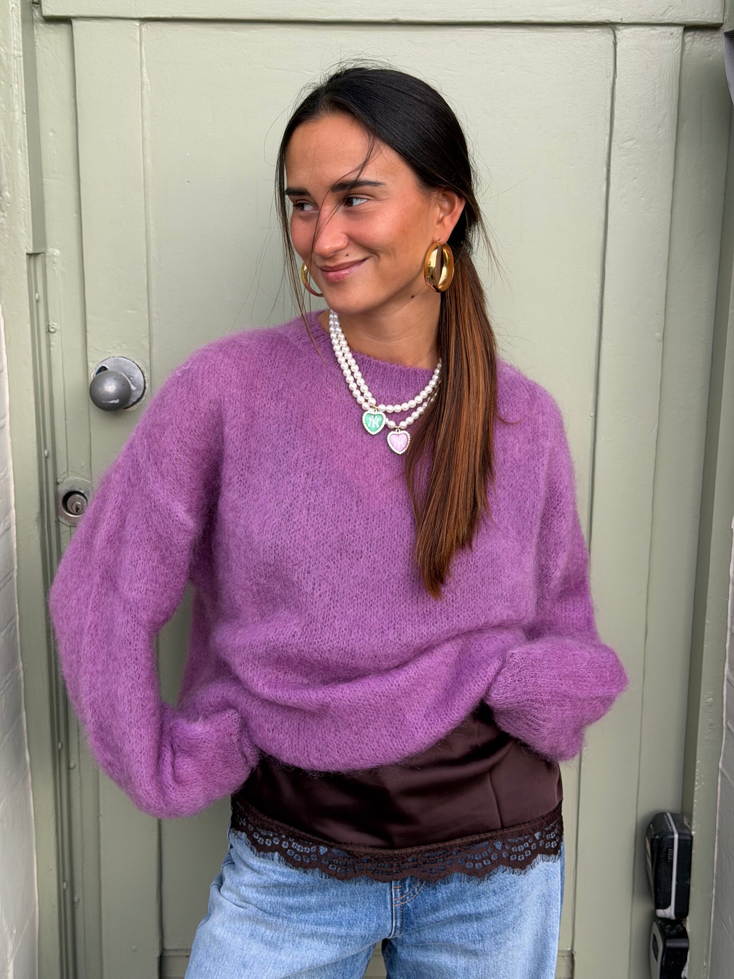 Lina mohair knit purple