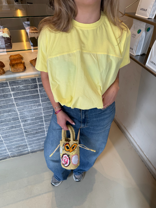 Roos ballon top lichtgeel