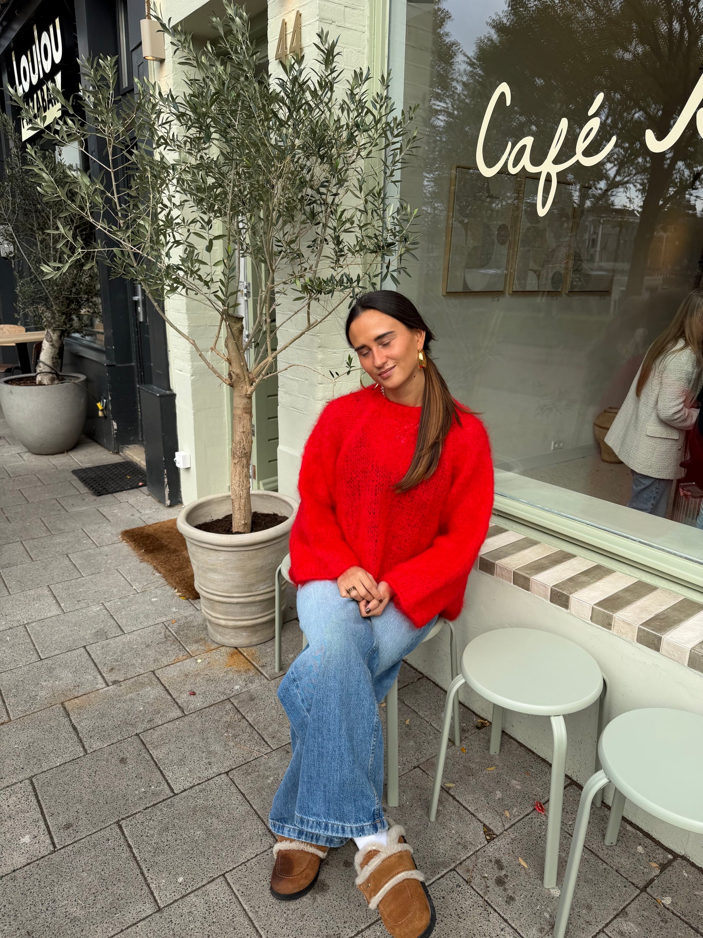 Lune mohair knit red