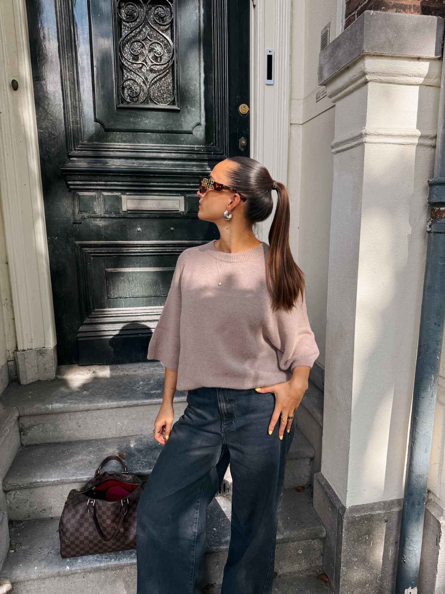 Noor knit taupe