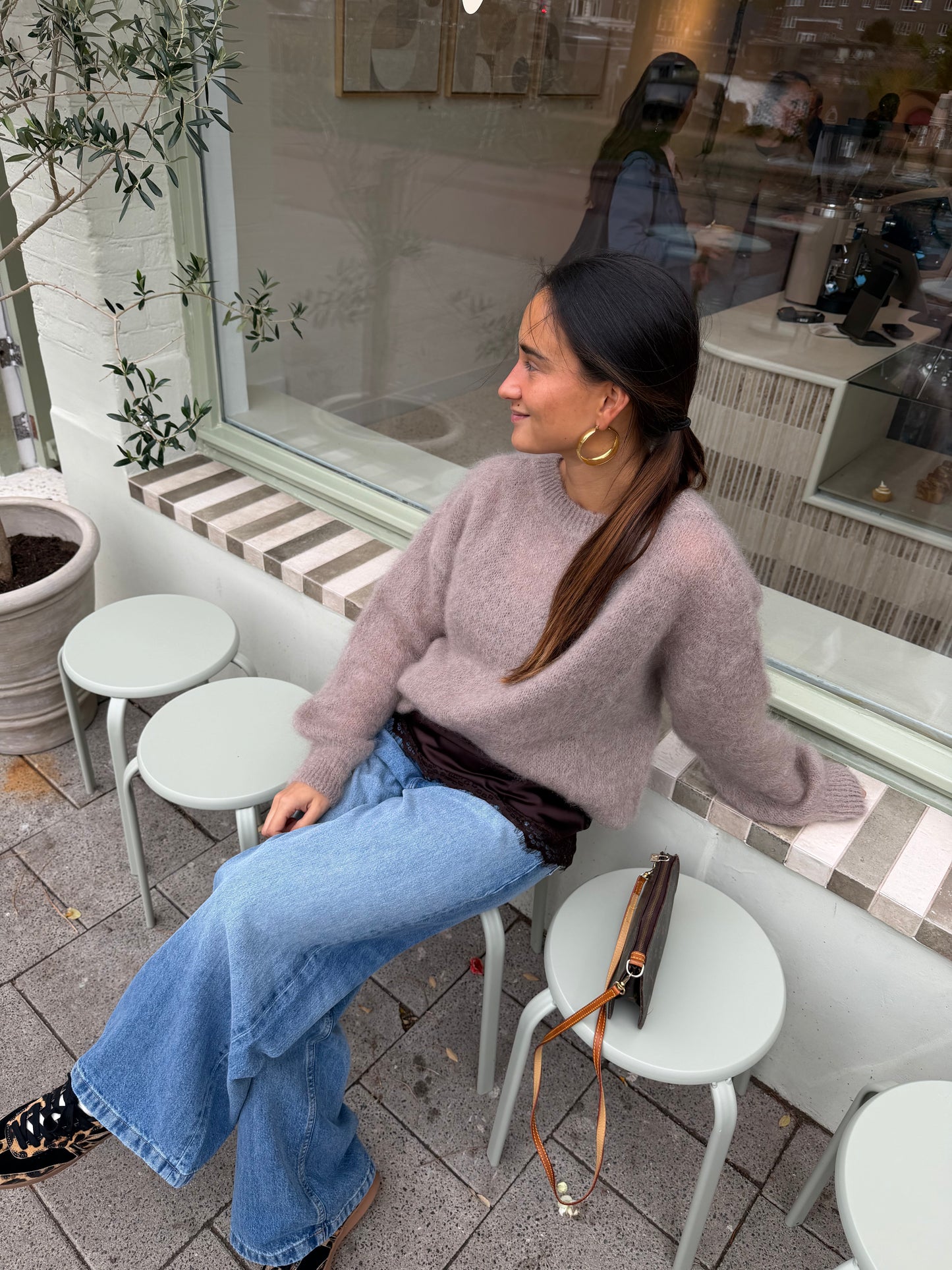 Lina mohair knit taupe