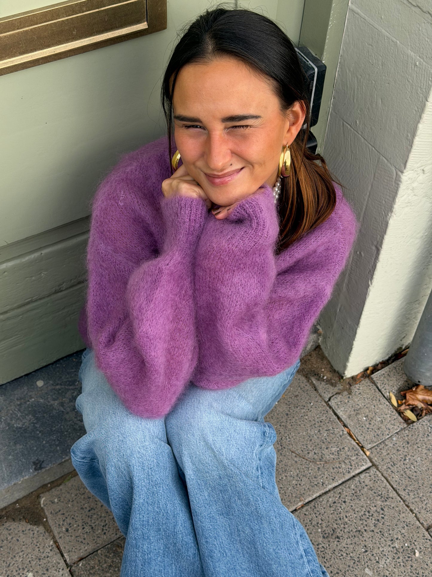 Lina mohair knit purple