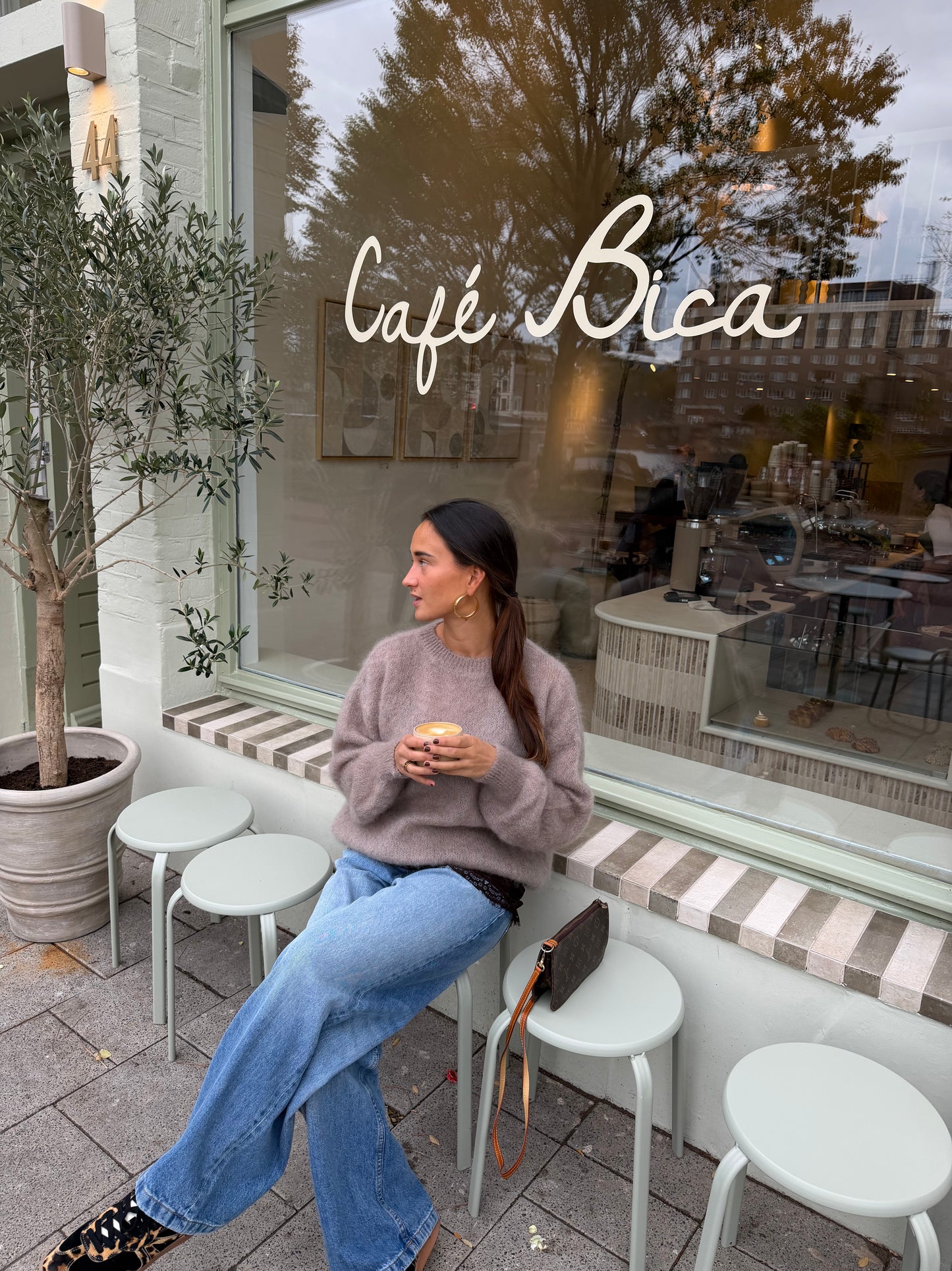 Lina mohair knit taupe