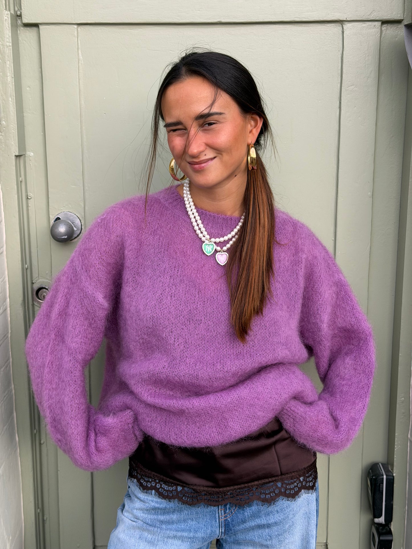 Lina mohair knit purple