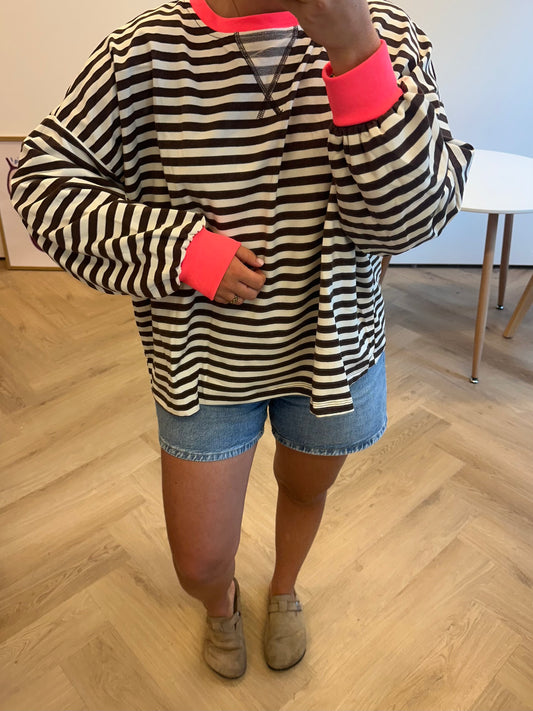 Novi striped sweater choco