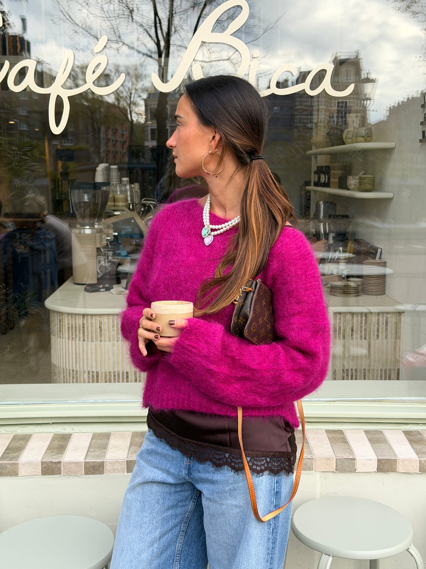 Liv mohair knit magenta