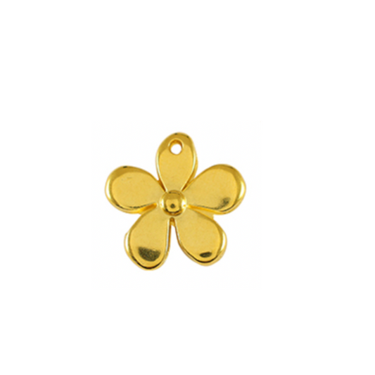 Bloemetje klein goud bedel