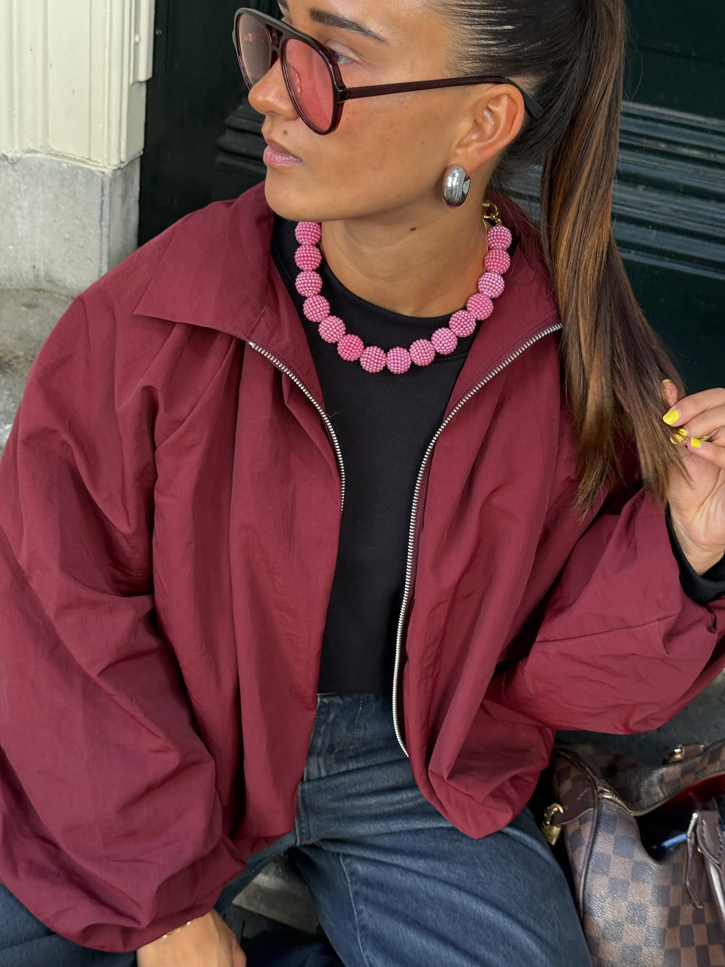 Miley bomber burgundy