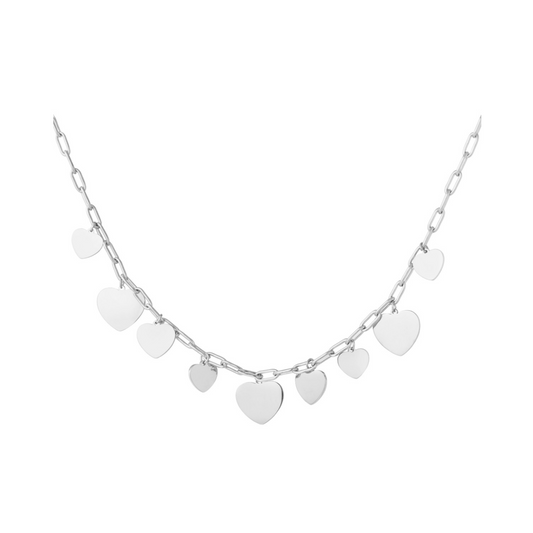 Happy hearts ketting zilver