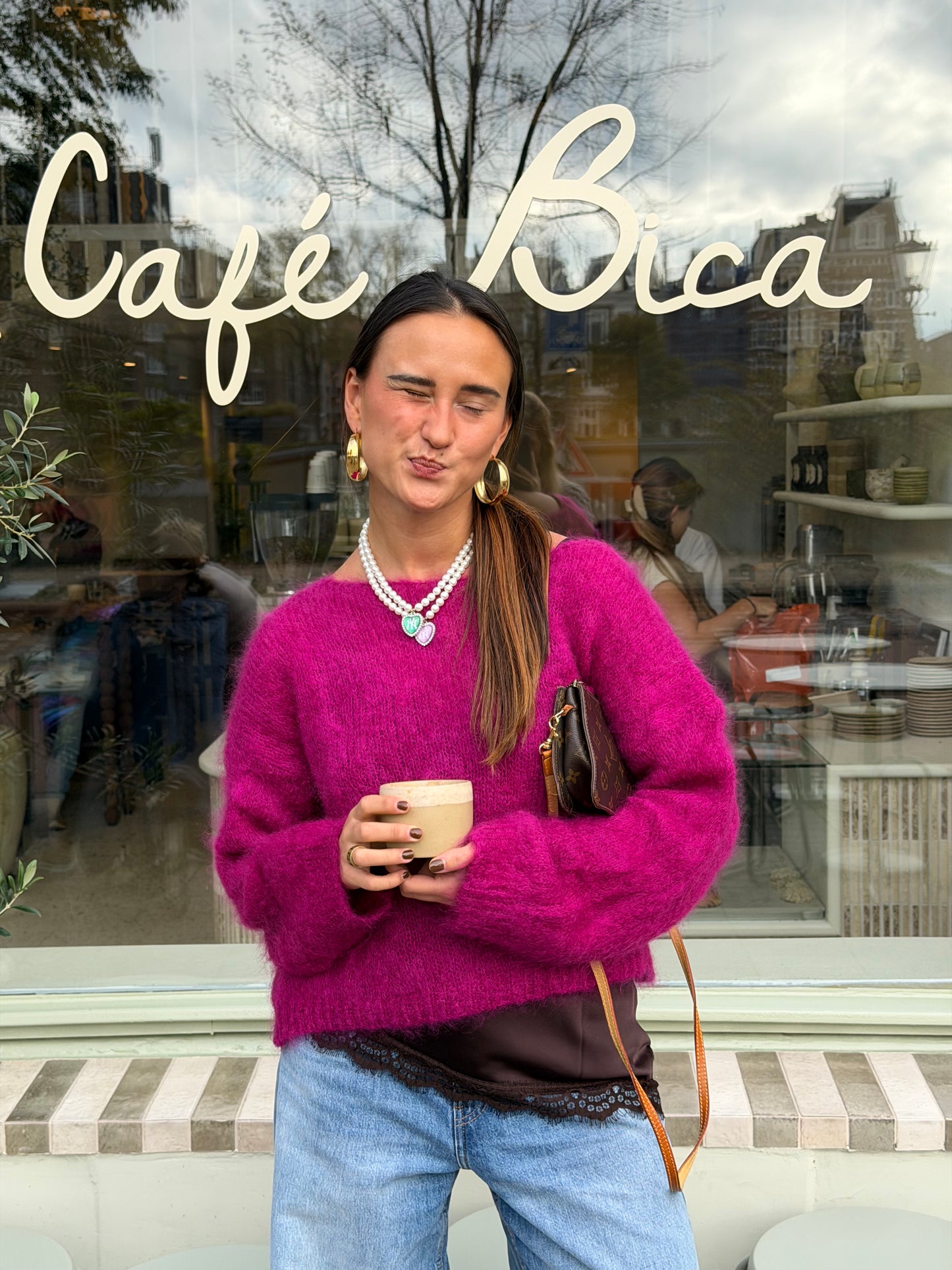 Liv mohair knit magenta