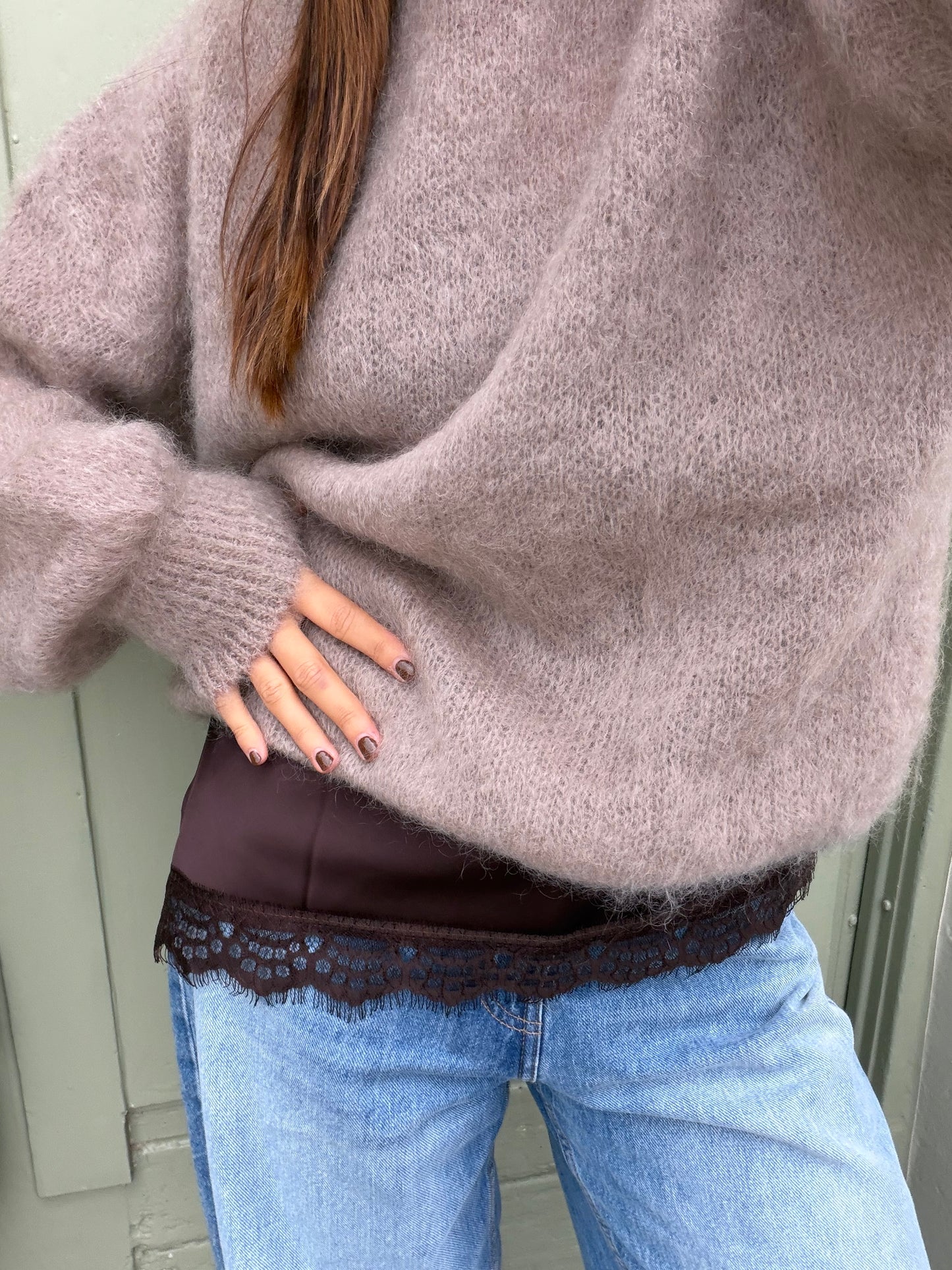 Lina mohair knit taupe