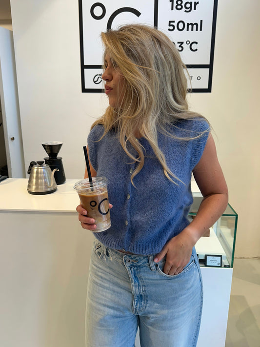 Sophia gilet jeansblauw - pre order