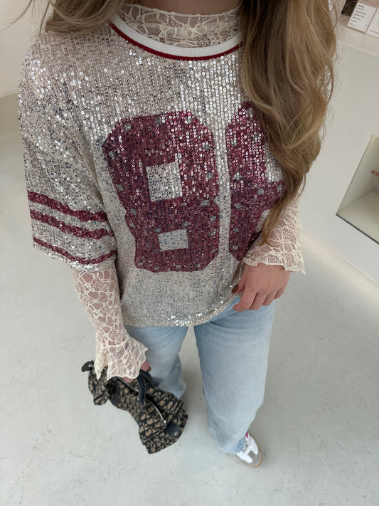 Lovely's glitter shirt bordeaux
