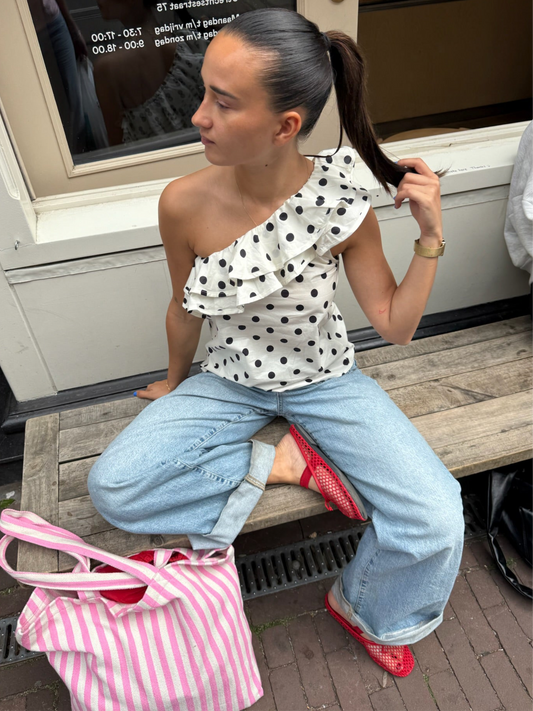 Suus dots top wit